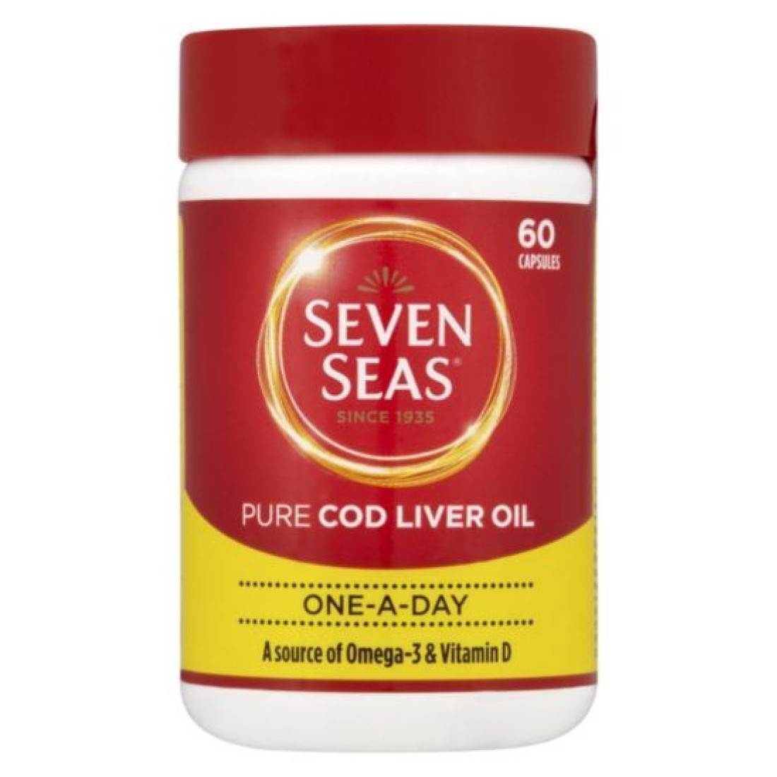 Seven Seas Pure Cod Liver Oil One-A-Day - 60 Capsules
