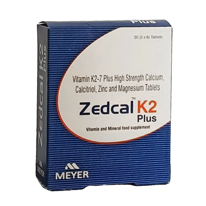 Zedcal K2 Plus - Vitamin K2-7 + High Strength Calcium - 30 Tablets
